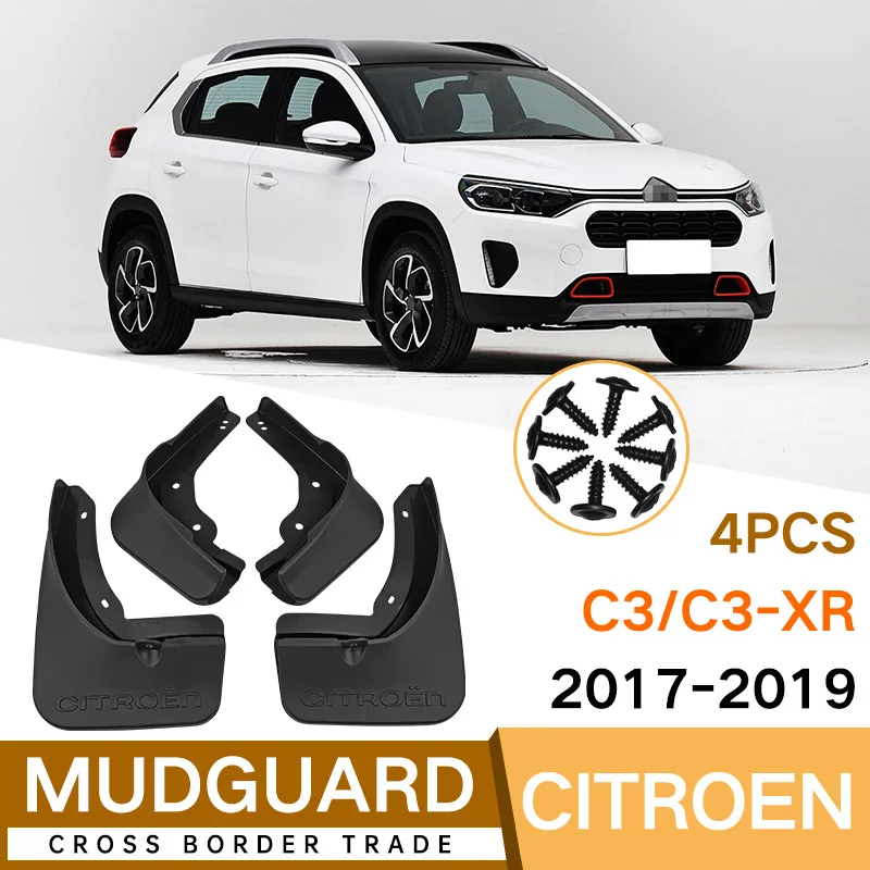 

For Citroen C3/C3-XR 2017-2019 black car mudguard Reduce dust Resist tire dirt car accessories tools