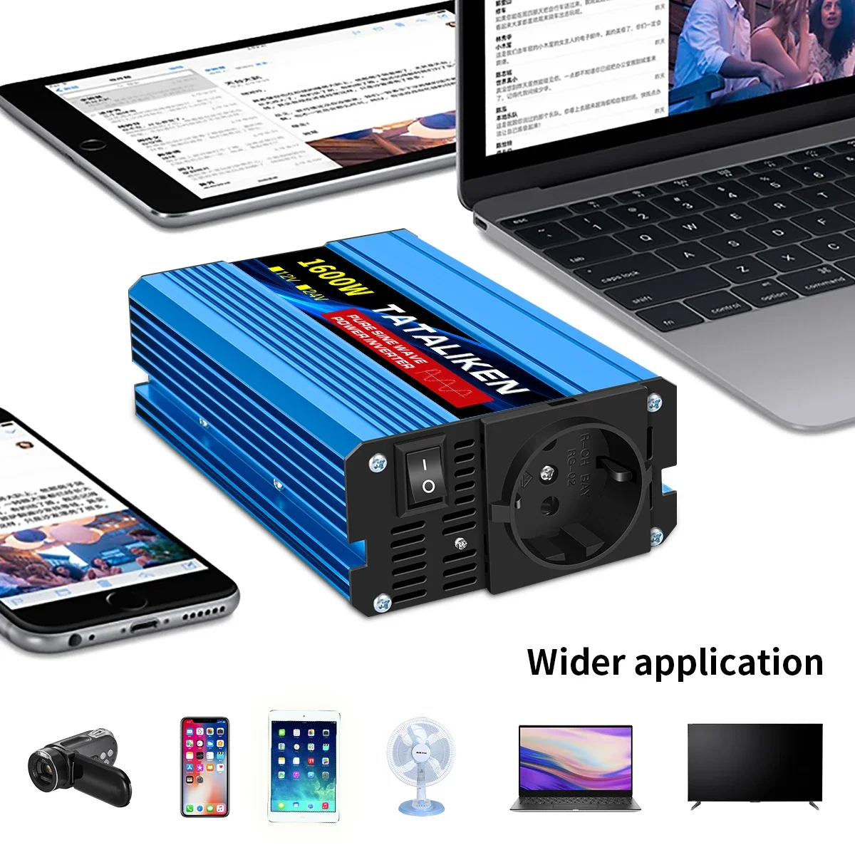 1600W/2200W/3000W/4000W  Pure Sine Wave Inverter DC 12V/24V to AC 220V 50hz Power Inverter Charger Converter Adapter EU Socket