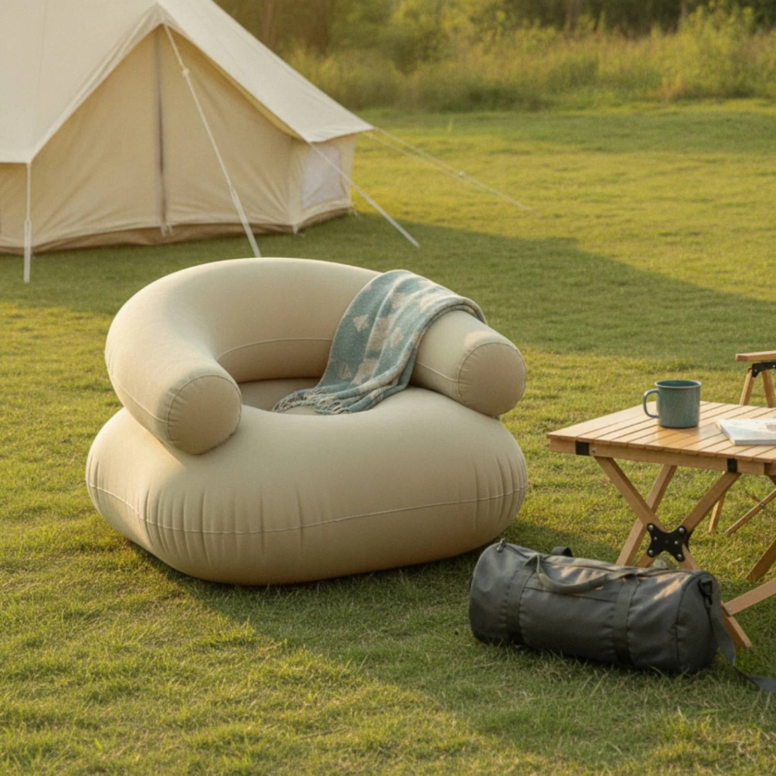 Inflatable Sofa Flocked Air So - Outdoor Furniture Balcony recension och pris