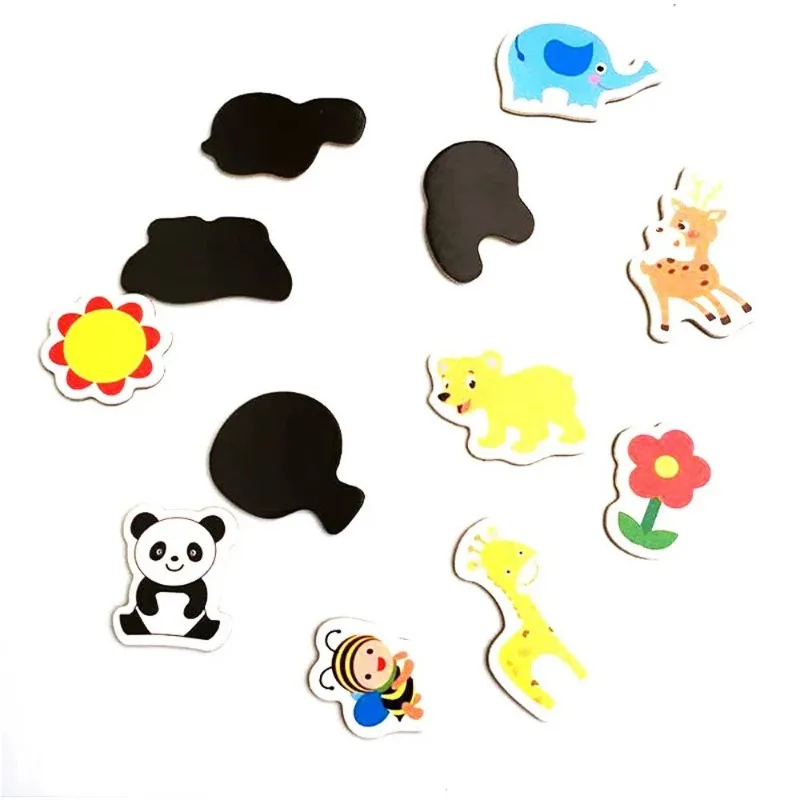 PYLV 36pcs Fridge Magnets Animal Fish and Crab Wooden Fridge Magnet 3D Cartoon Sticker Toy for Kids Diy Office Whiteboard Gadget