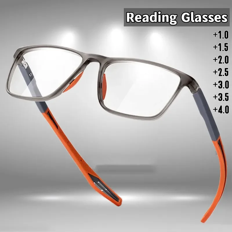 Vintage TR90 Reading Glasses Blue Light Blocking Hyperopia Eyewear for Men Women Ultralight HD Lens Far Sight Eyeglasses Diopter