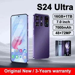 Original S24 Ultra smartphone 7.0HD Screen 16G + 1T 7000Mah Android13 cellulare Dual Sim Face Unlocked 5G Mobile Phone NFC