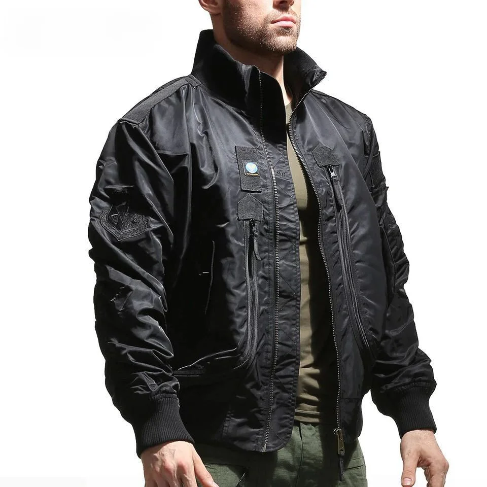 Chaqueta de béisbol con cuello levantado para hombre, abrigo de camuflaje con múltiples bolsillos, aventura al aire libre, primavera y otoño, novedad