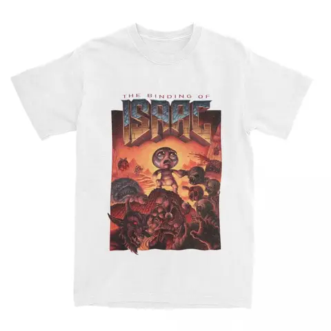 Herr Dam T-shirts med 90-talsmotiv från The Binding of Isaac, Bomullstoppar, Coola kortärmade rundhalsade t-shirts, presentt-shirt, kläder 8 best sales Isaac-t-shirt med bindning - №1