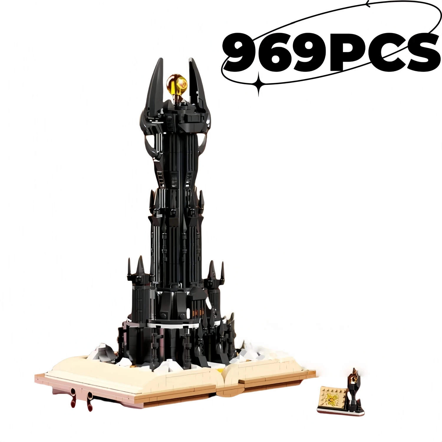 

969 шт., креативные MOC, черная башня, волшебная книга, строительные блоки, темный волшебный замок, модель сборки, набор кирпичей, игрушки «сделай сам», подарки для детей