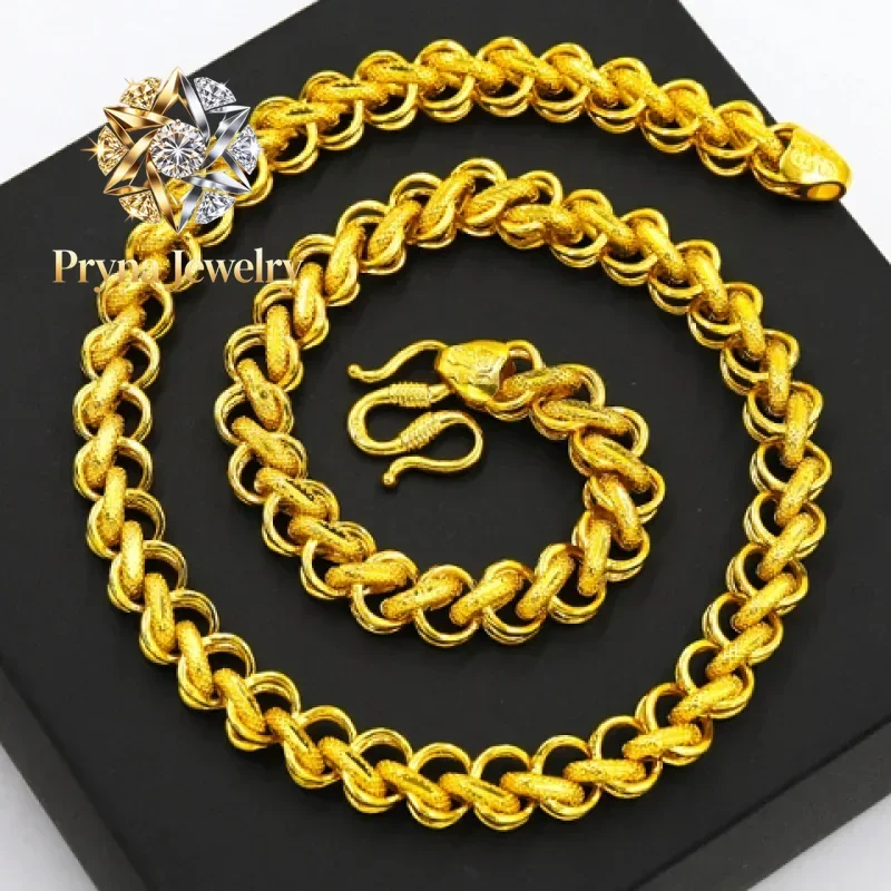 

Pryna Jewelry Gold Shop Presents 9999 24K Real Gold Necklaces, Men's and Women's Models, Fortune - filled Boss Chains