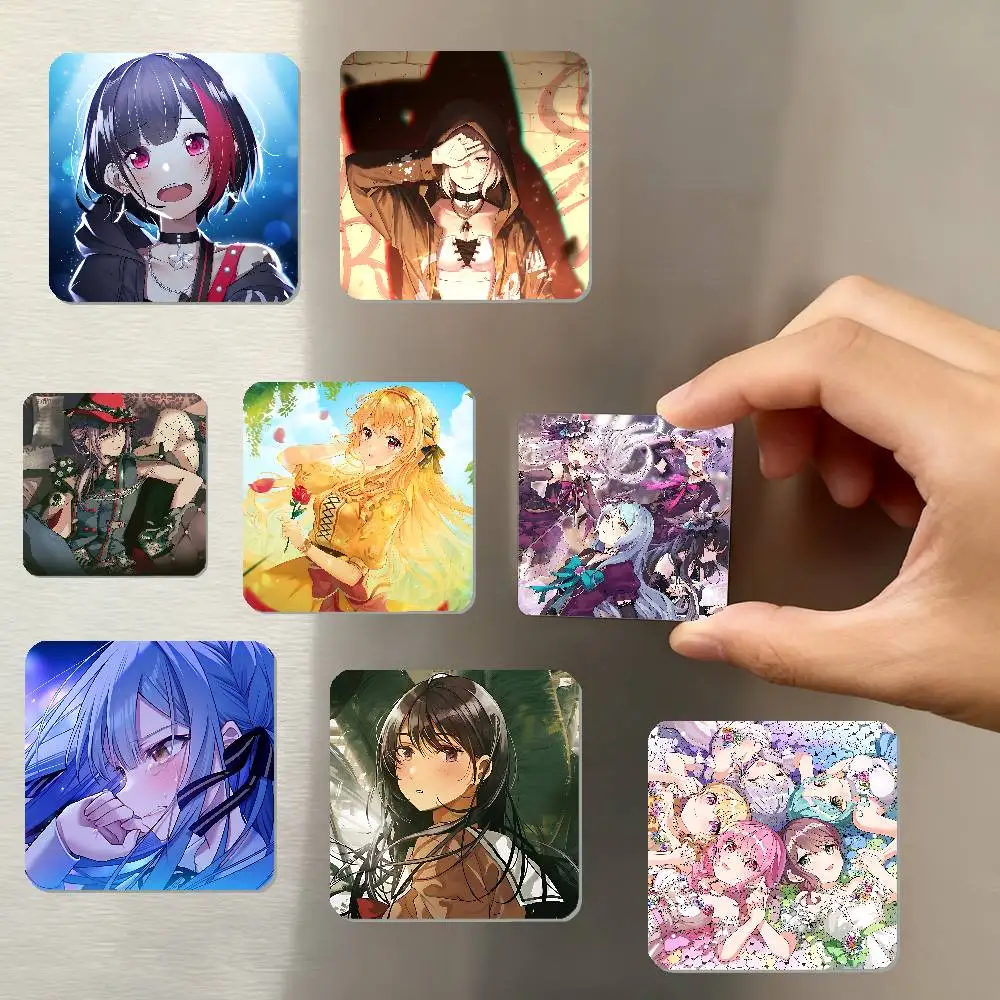 BanG Dream Kühlschrankmagnet, quadratische Aufkleber – kann zur Personalisierung der Heimdekoration verwendet werden und sind ideale Andenken oder Geschenke.