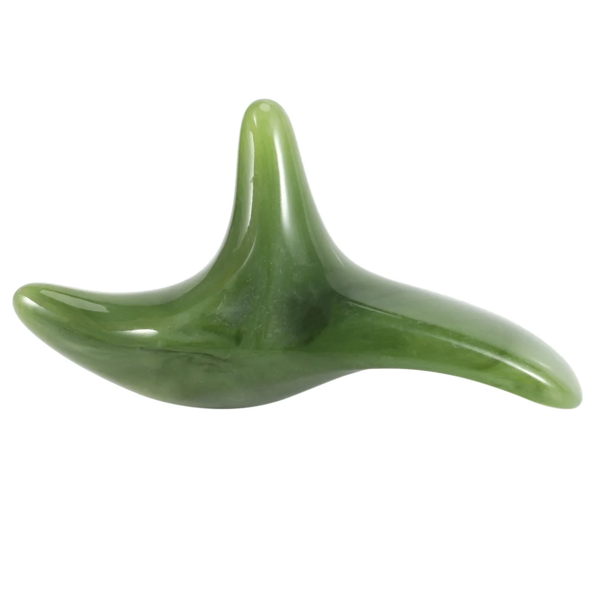 FZFZ 4X 천연 녹색 밀랍 옥 얼굴 Gua Sha 트리플 코너 마사지 보드 막대 바디 발 경혈 스틱 건강 도구