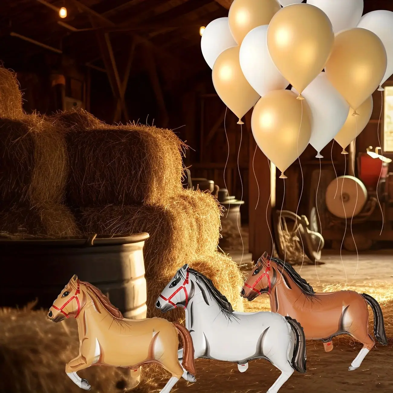 4/5/8 stücke Tier Pferd-Form Folie Ballon Geburtstag Bauernhof Thema Party Dekoration Baby Dusche Western Cowboy Party luft Globos Versorgung – Detail 11