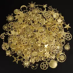Random Mix Sun Moon Star Charms For Jewelry Making Bulk Vintage Le Soleil Metal Pendant Charm DIY Women/Men Accessories Material