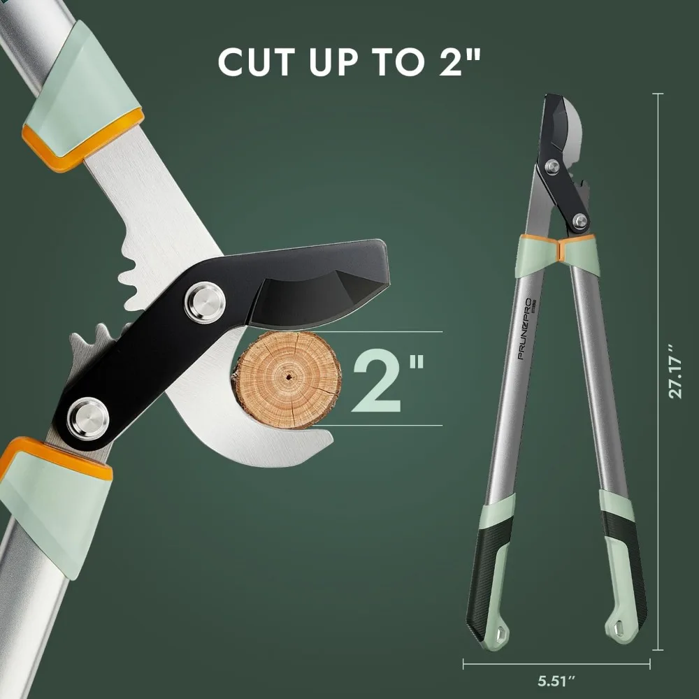 Loppers para aparar árvores, cortador de galhos, podador de árvores resistente, resistente à ferrugem, lâmina de aço afiada, aparador de membros de árvores