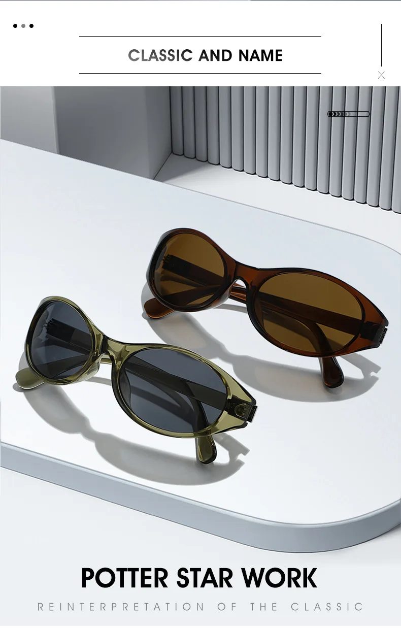 JNPCXI Neue Ovale Katzenaugen-Sonnenbrille für Damen UV400 – Detail 2