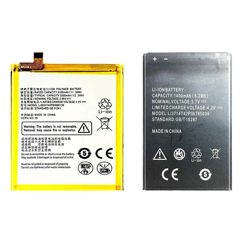

Аккумулятор мобильного телефона с длительным сроком службы Li3714t42p3h765039 Li3931t44p8h806139 1400-3200 мАч для Zte Blade A3 V9v10 2020