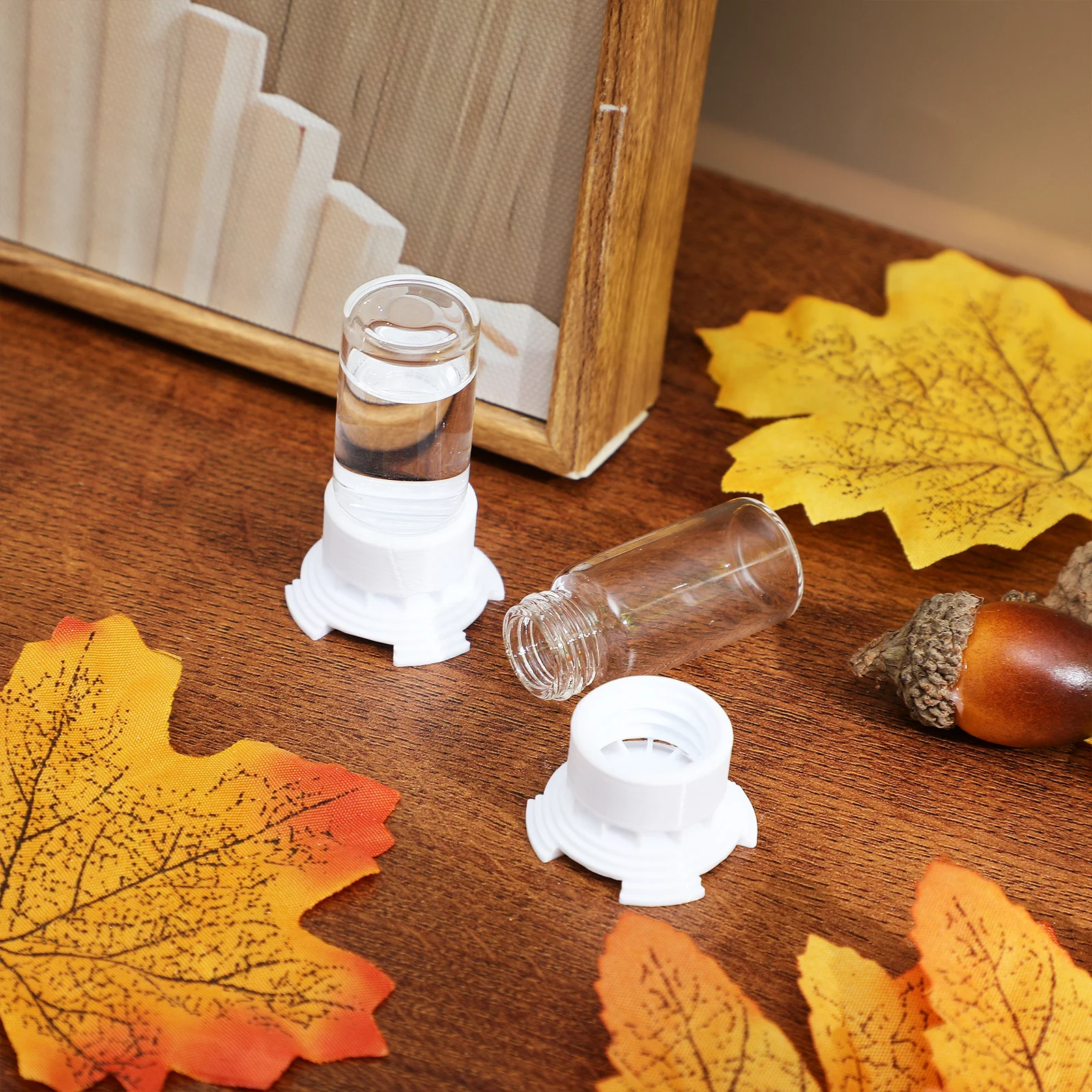 

2Pcs Ant Water Feeding Cup High Durability Glass Plastic Build Leakproof Operation for Ant Garden Without Opening Nest