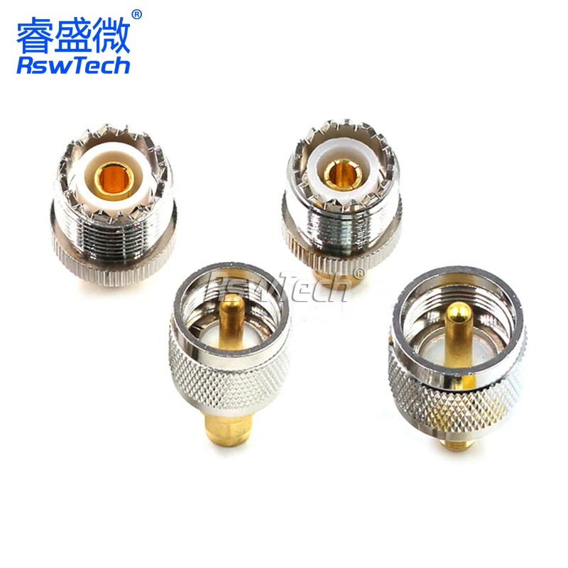 SMA-UHF Female and Male to Male RF Coaxial Adapter for Walkie Talkie All Copper Connector Test