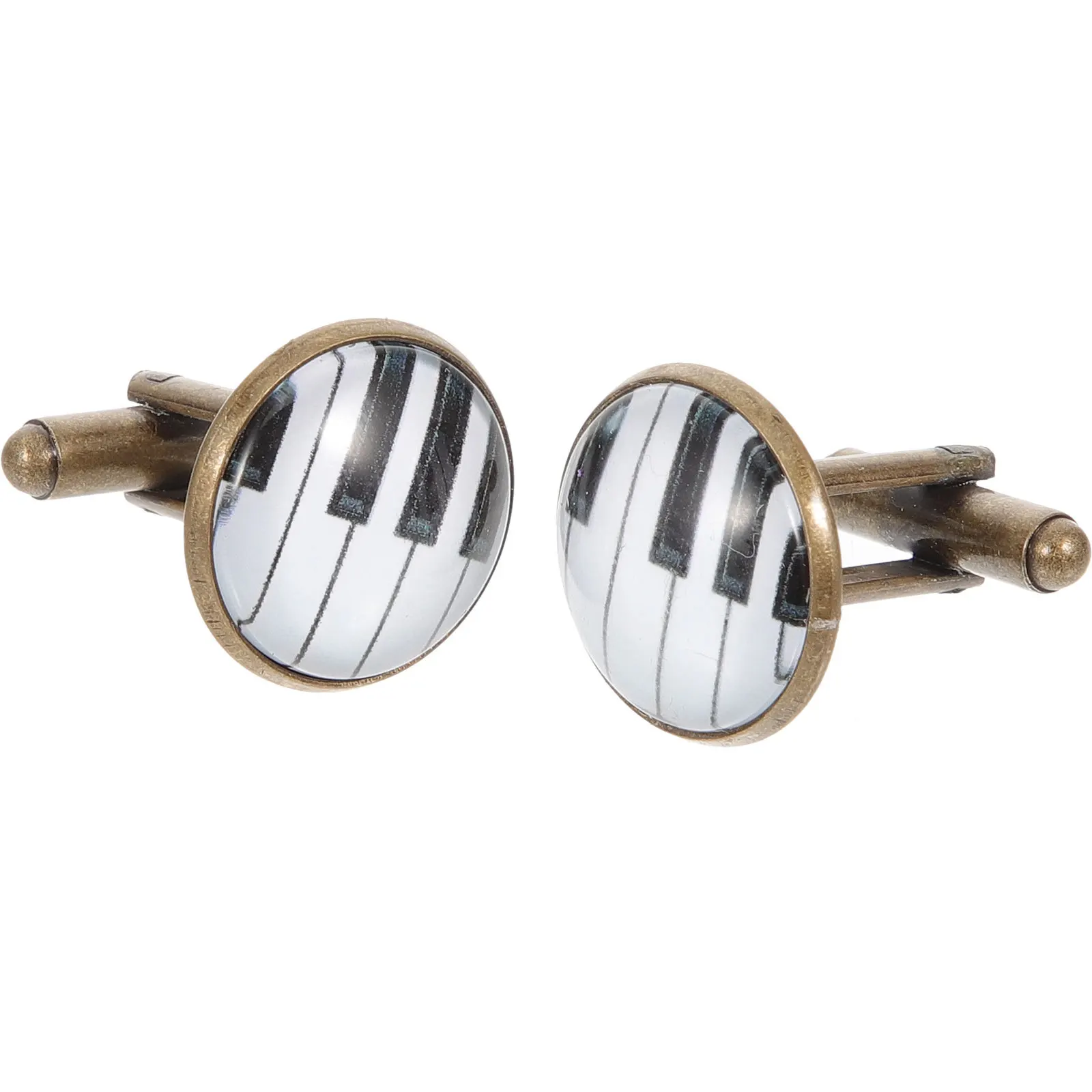 2 szt. Spinki do mankietów w stylu vintage dla mężczyzn, inspirowane pianinem, guziki do smokingu, przyciągające wzrok ozdoby do koszuli na wesele, imprezę, do biura, metalowe