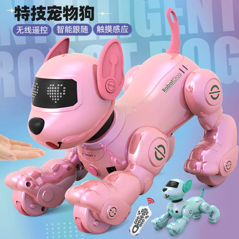 Novo Controle Remoto Inteligente Cão Robô Acrobático Programável Cão de Estimação Elétrico Robô Dançante Brinquedo Infantil