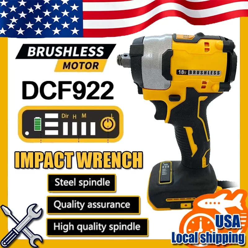 

Fit Dewalt DCF922 Brushless Impact Wrench 610N.m Cordless Driver Large Torque Variable Speed Electric Wrench Rechargeable Tools