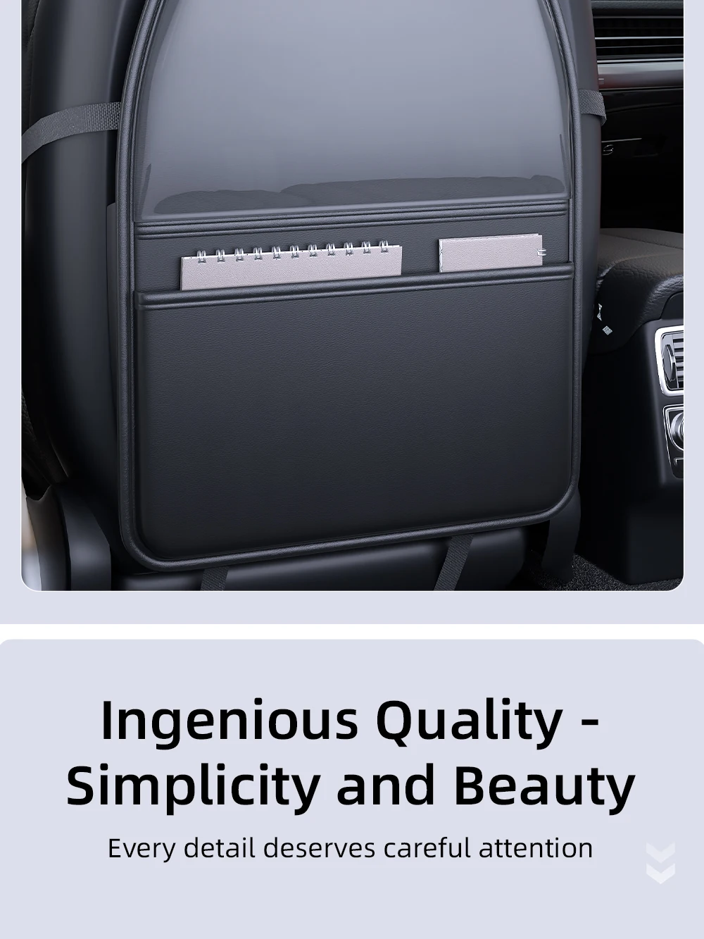 Neue Auto Sitz Schutz Abdeckung Auto Sitz Kick Proof Pad mit Taschen PU Auto Sitz Zurück Lagerung Tasche Multi-funktionale tablet Halter – Detail 16