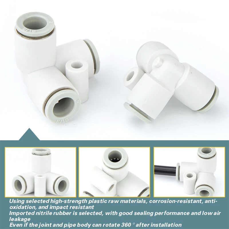 Pneumatic trachea quick plug KQ2D04/06/08/10/12-00 special-shaped three-way vertical double pipe