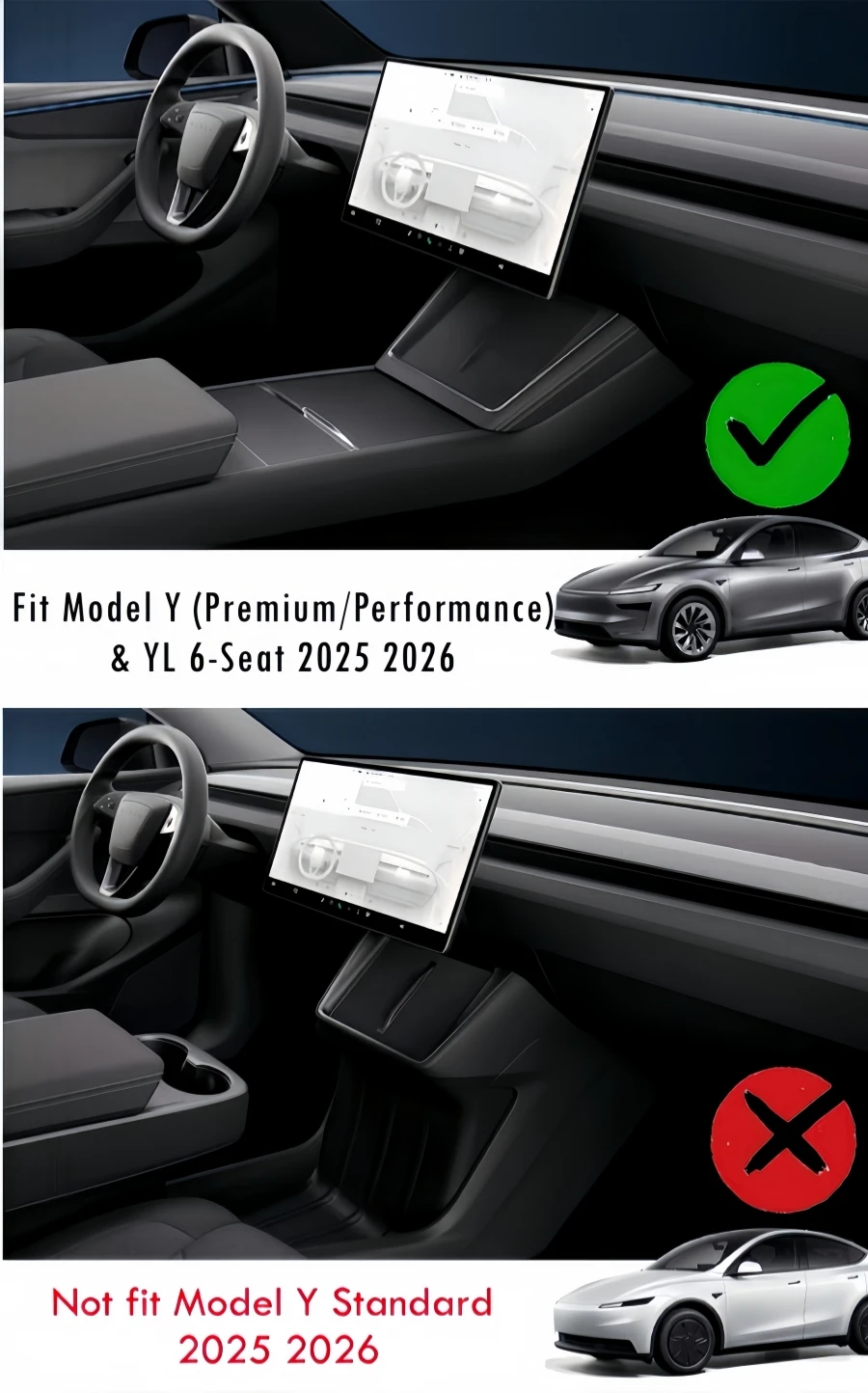 For 2025 2026 Tesla Model Y Juniper Silicone Center Console Organizer YL 6-Seater Center Console Storage Frame Sunglasses Holder