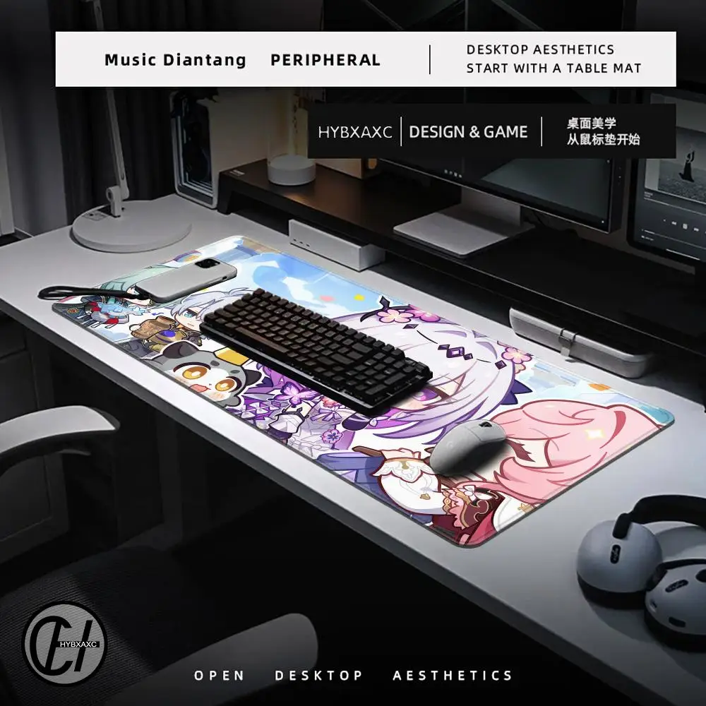 Game Computer Accessories Large Rubber Keyboard Mats Honkai Star Rail Cyrene Castorice Lock Edge Mousepad Chrysos Heir Mouse Pad