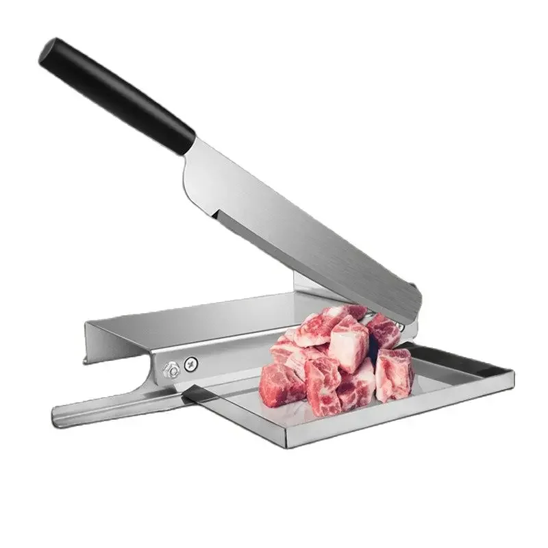 

Home Kitchen Frozen Meat Slicer Manual Stainless Steel Lamb Beef Cutter Slicing Machine Automatic Meat Delivery Nonslip Handle