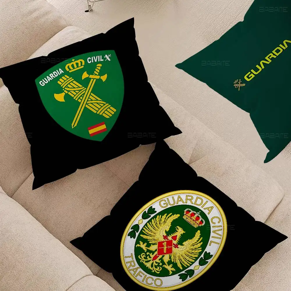 S-Spanish C-Civil G-Guard Office Cushion Pillowcase Car Cushion Cover45X45CM Lumbar Pillowcase Sofa Pillowcover