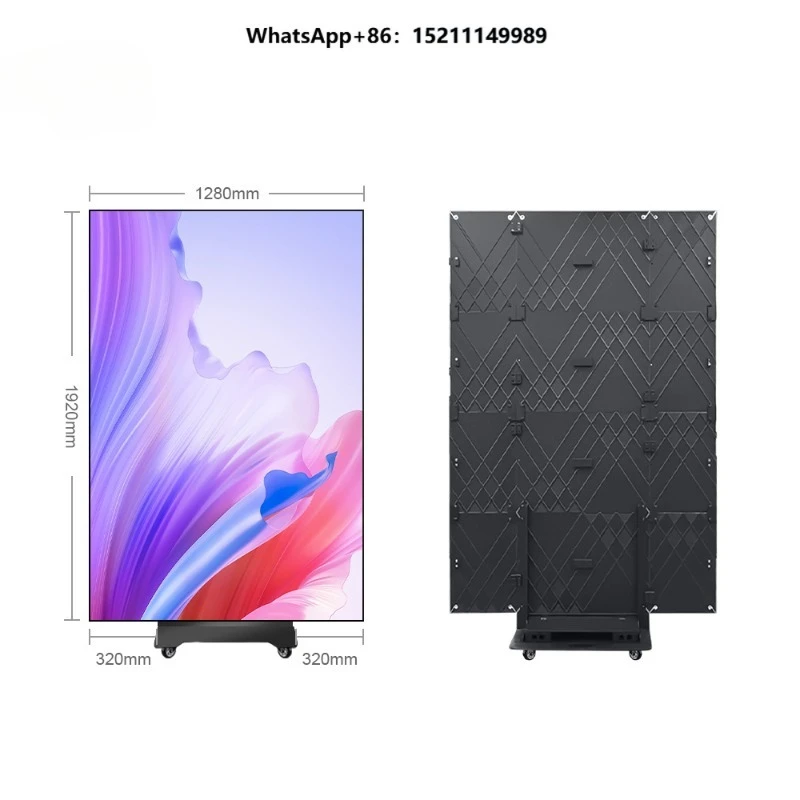 Tri-Fold LED Poster Screen P2.5 P1.86 Portable Foldable Digital Advertising Display with Wheels