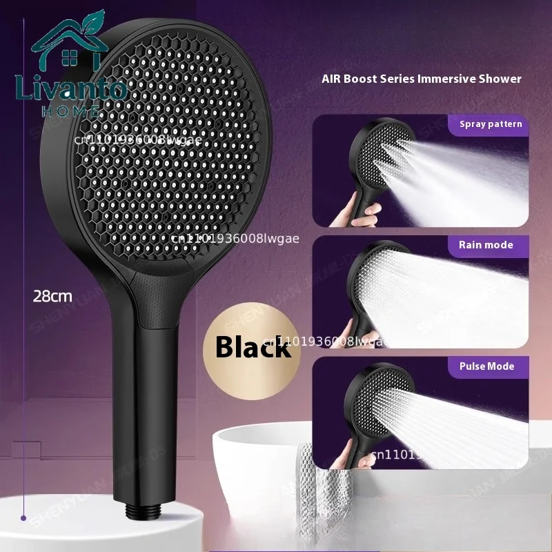 

Boosting showerhead, household bathroom shower, shower faucet with high pressure and water output, shower showerhead