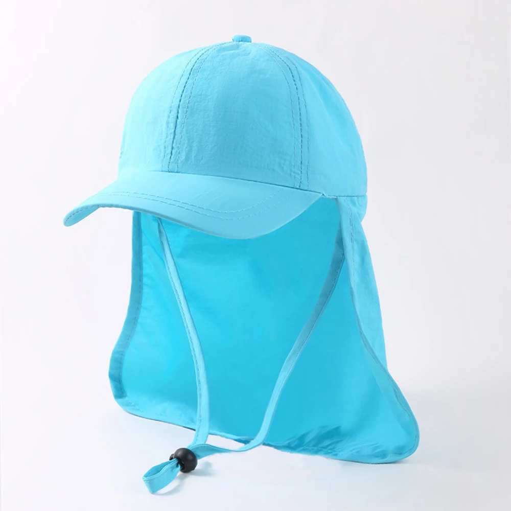 Cotton Neck Flap Hat Boys Girls Beach Hats Sun Protection Sun Baseall Caps Quick Dry Surfing Swimming Hat For Kids 3-10 Years