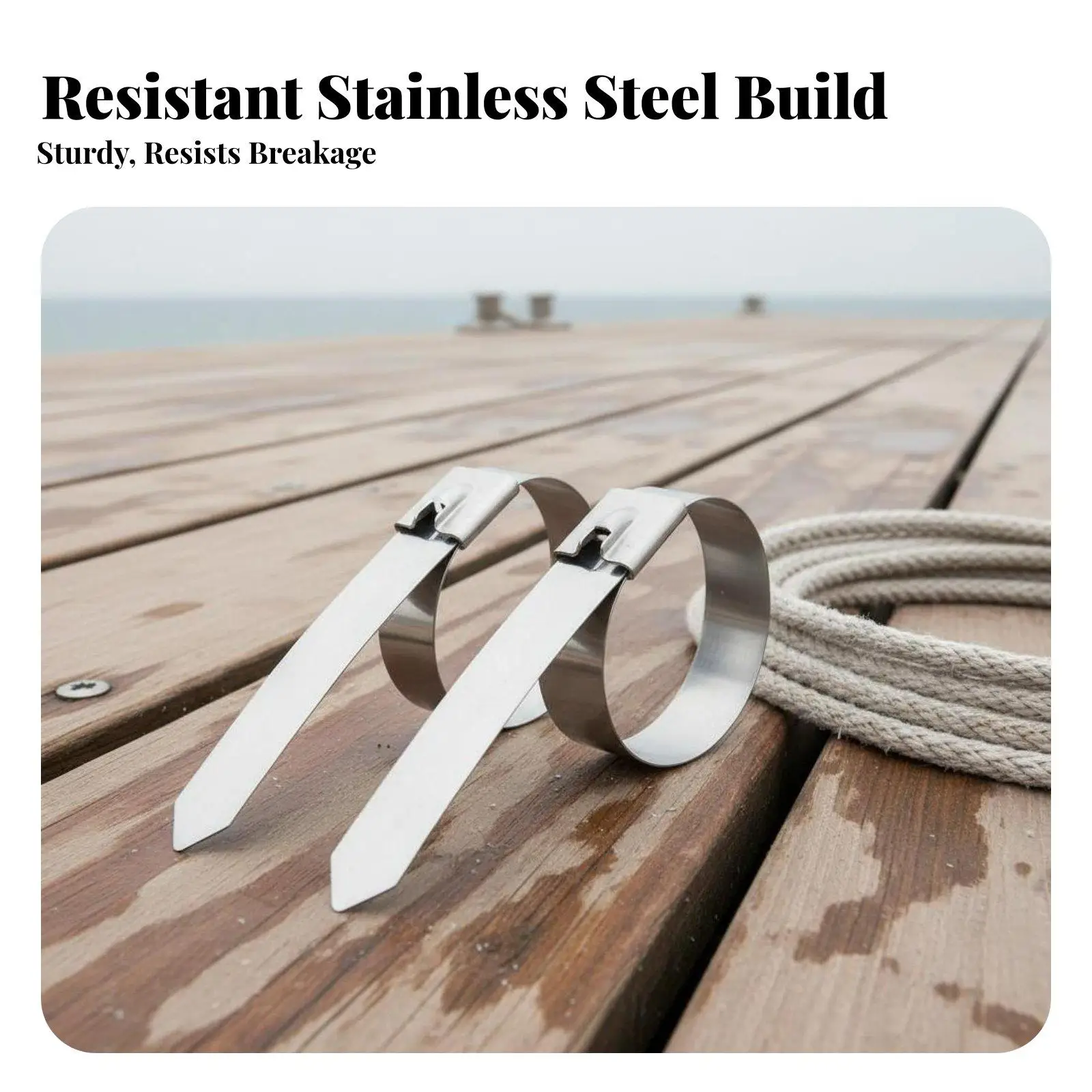 Self-Locking Stainless Steel Cable Tie Rust Resistant 304 Stainless Steel