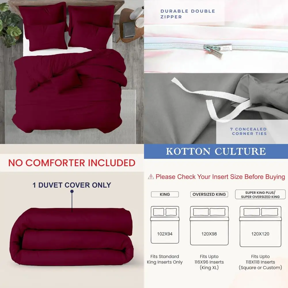 

Super King Plus Duvet Cover 120x120 - 100% Egyptian Cotton, 600 Thread Count, Zippered Closure, Oversized King Comforter Cover