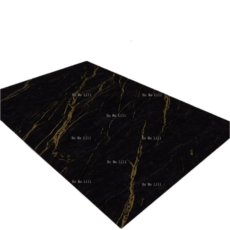 Black Marble Gold Print Carpet Home Decoration Living Room Mat