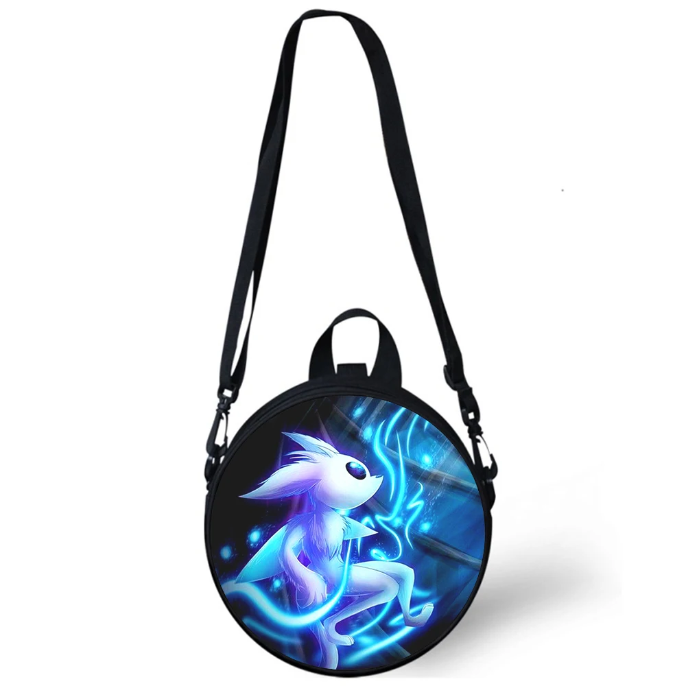 Ori And The Will Of The Wisps Tas TK Anak Gambar 3D Tas Bahu untuk Wanita Sekolah Mini Tas Bulat Tas Rugtas