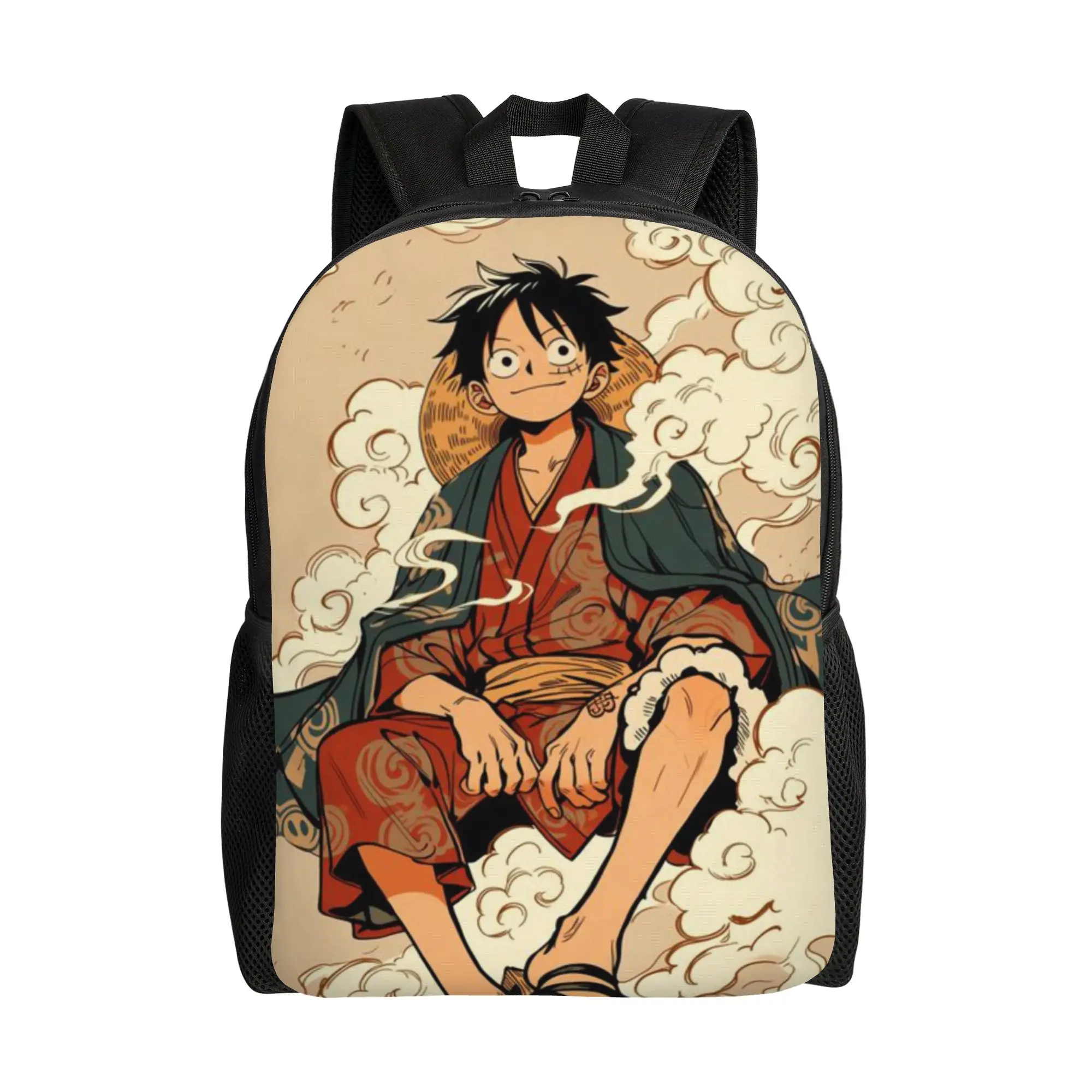 

Back to school season High Street Pirate King Anime Storage Bag One Piece Students Backpack