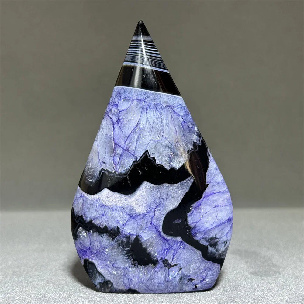 

Natural Beautiful Purple Agate Free Form Ornament Reiki Healing Spiritual Meditation Altar Witchcraft Energy Home Decor Gift