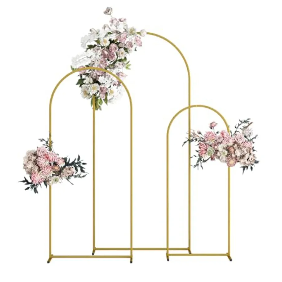 

Металлическая арка для свадебного декора, стойка для воздушных шаров, свадебная рама для церемоний, золотая, 6 футов, 5 футов, 4 фута, арка-фон для декора
