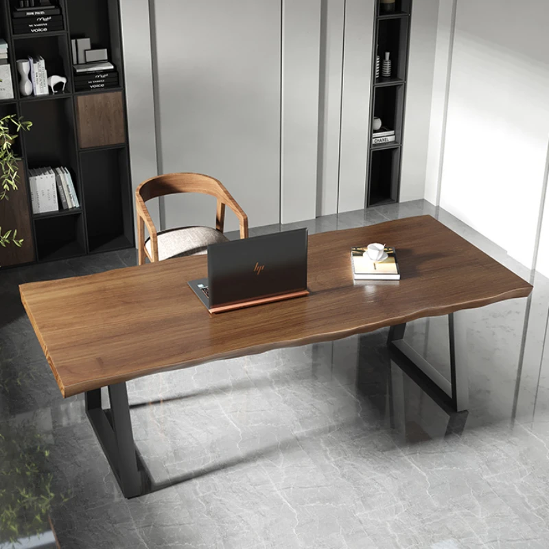 Modern Aesthetic Computer Table Office Big Brown Wooden Reading Office Desk Executive Writing Escritorios De Oficina Furniture