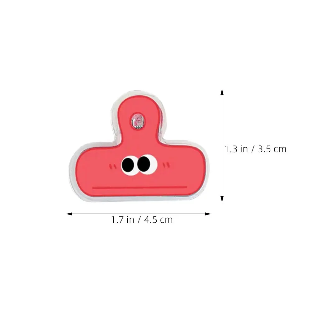 4 قطعة مقاطع الموثق الصغيرة لطيف الكرتون وثيقة كليب للكتاب الورقي الغذاء حقيبة ختم تخزين قابلة لإعادة الاستخدام متعدد الألوان مكتب المدرسة #2