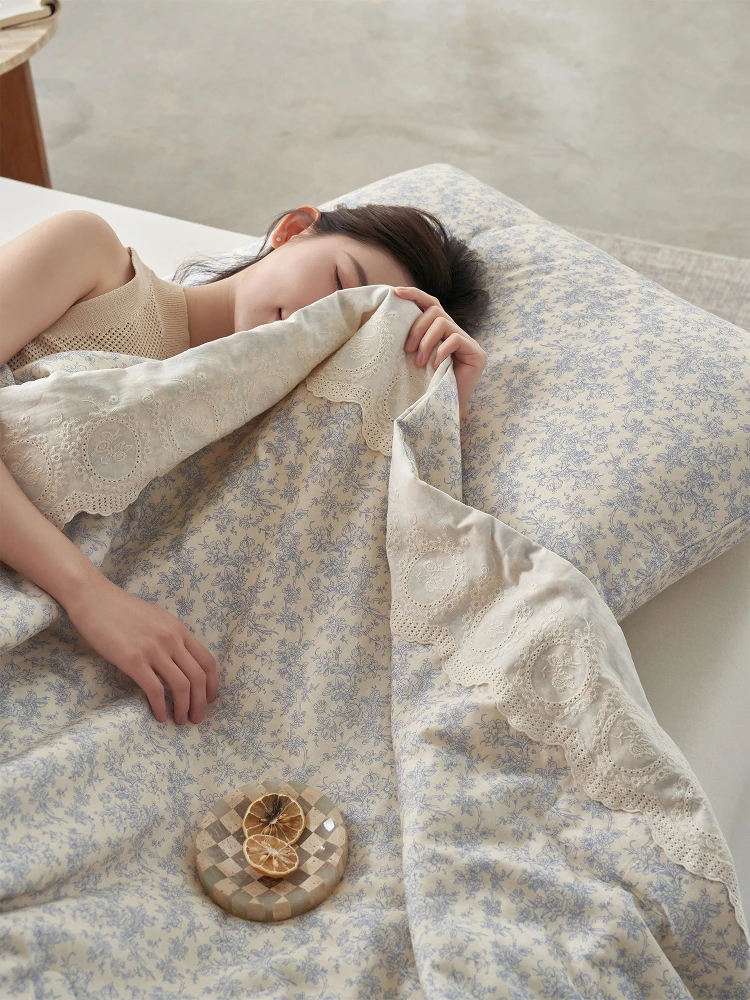 

Летнее хлопковое двухслойное шелковое одеяло-кондиционер с цветочным узором из соевого волокна для весны и осени, чистый хлопок, размер S