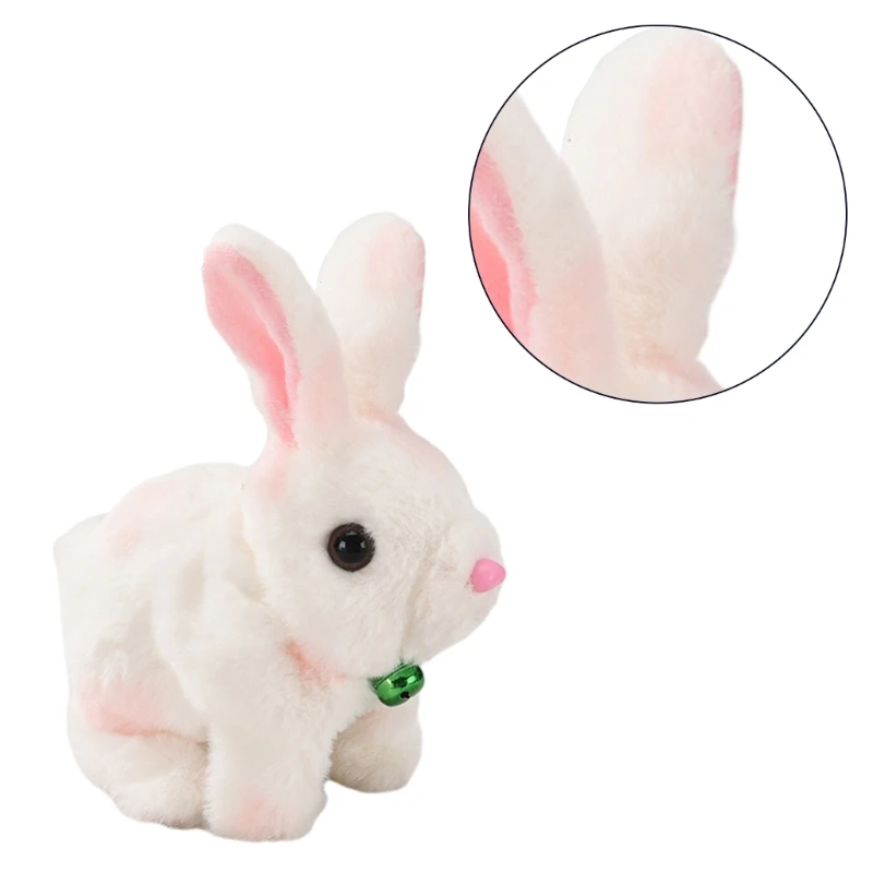 Animal peluche, conejo que camina, lindo juguete peluche eléctrico, grandes regalos para niños pequeños, niñas y niños