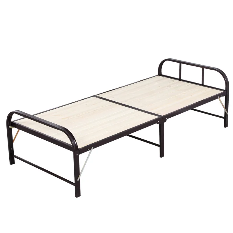 

Steel frame solid wood board folding bed, simple and convenient lunch break, office single nap