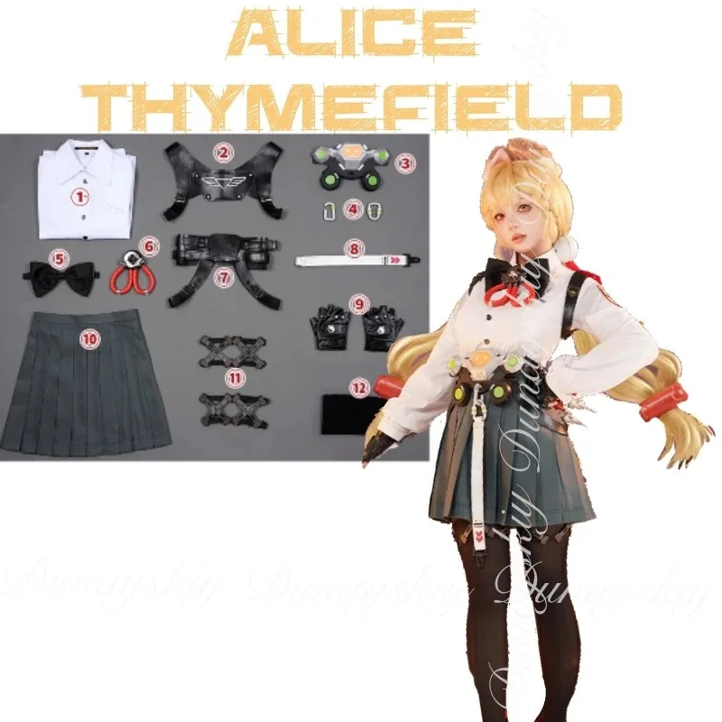 

didi 211Zenless Zone Zero Game Alice Thymefield With Orange Double braids And The Exclusive Uniform Cosplay Costume
