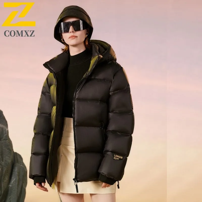 COMXZ Men Parker Coat 2025 Casual Fashion Ski Street Warm Thickened Travel Padded Jacket High Quality Snow Loose Winter Jackets