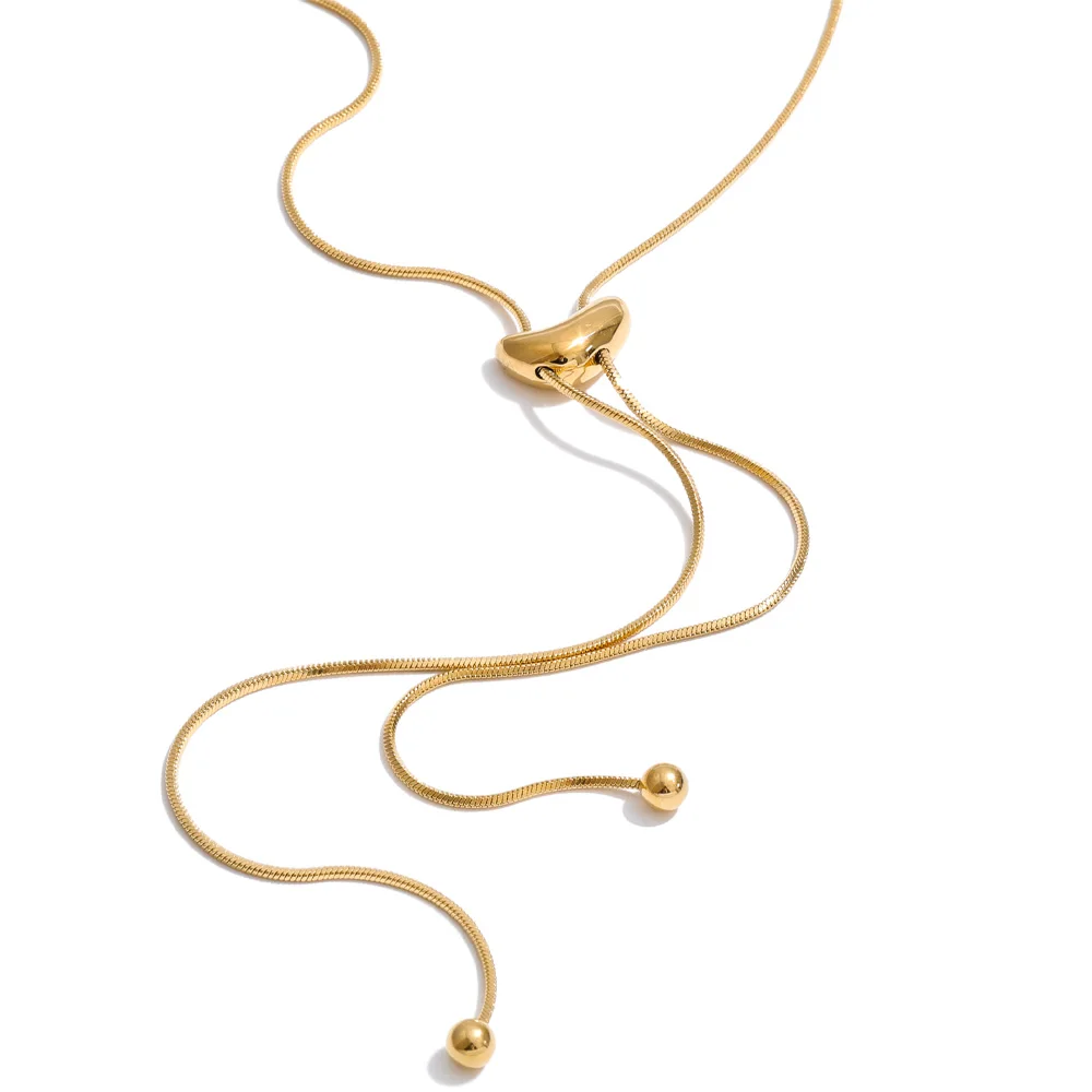 Collier long à chaîne réglable en acier inoxydable Yhpup, qui descend le long de la poitrine, bijoux attrayants et imperméables 2026