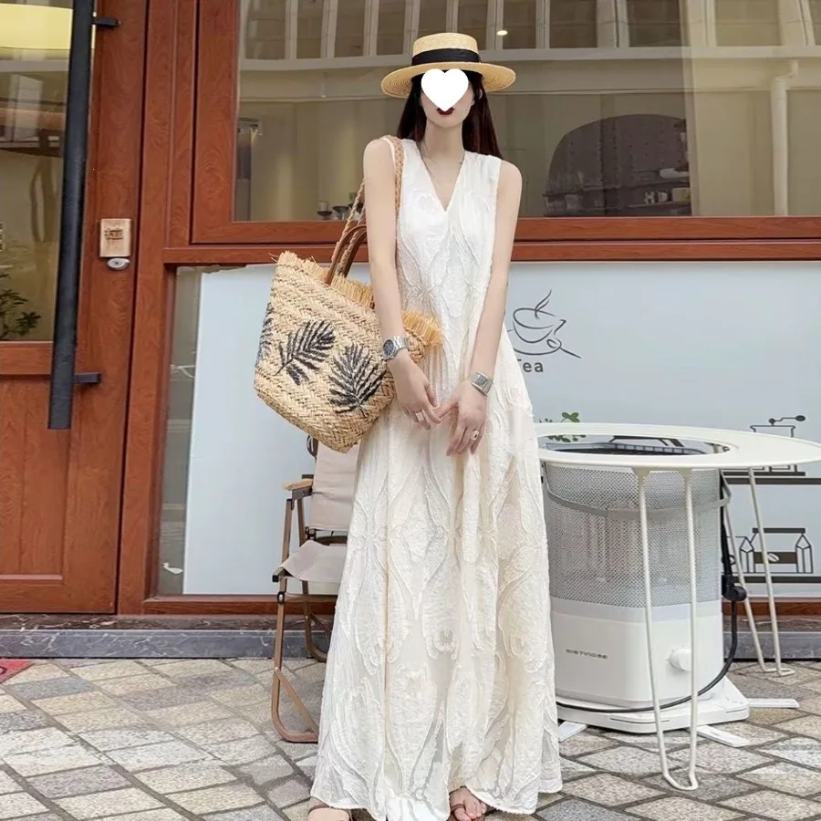

【New style】French design light luxury sleeveless vest dress for women's summer new loose jacquard high-end dress