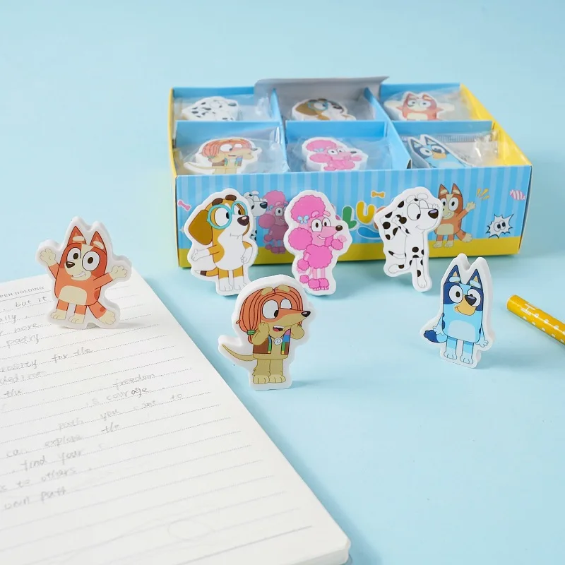 Bluey Bingo Stationery For Learning Anime Figure Model Primary School Students Pencil Eraser School Supplies Gift For Children