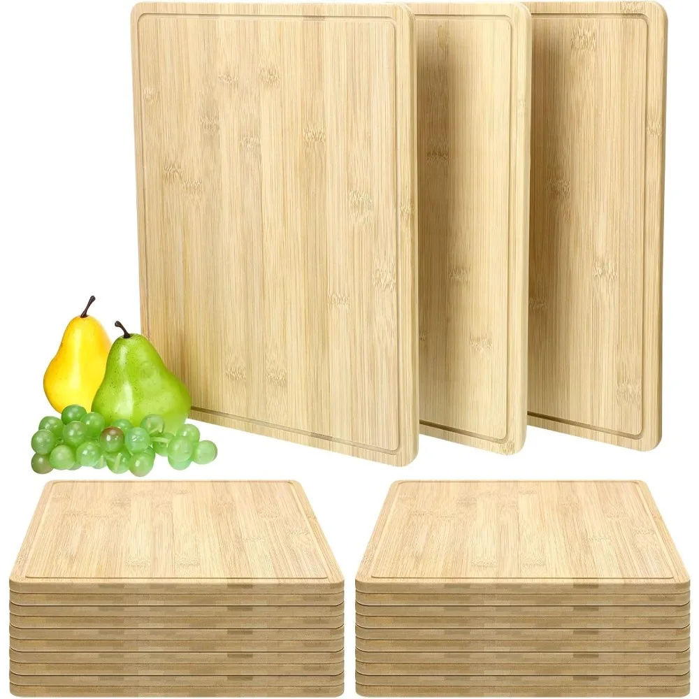 

Eaasty 10 Pieces Bamboo Cutting Boards Set Bamboo Chopping Board Bulk Wooden Cutting Thick Sturdy Chopping with Juice Groove for