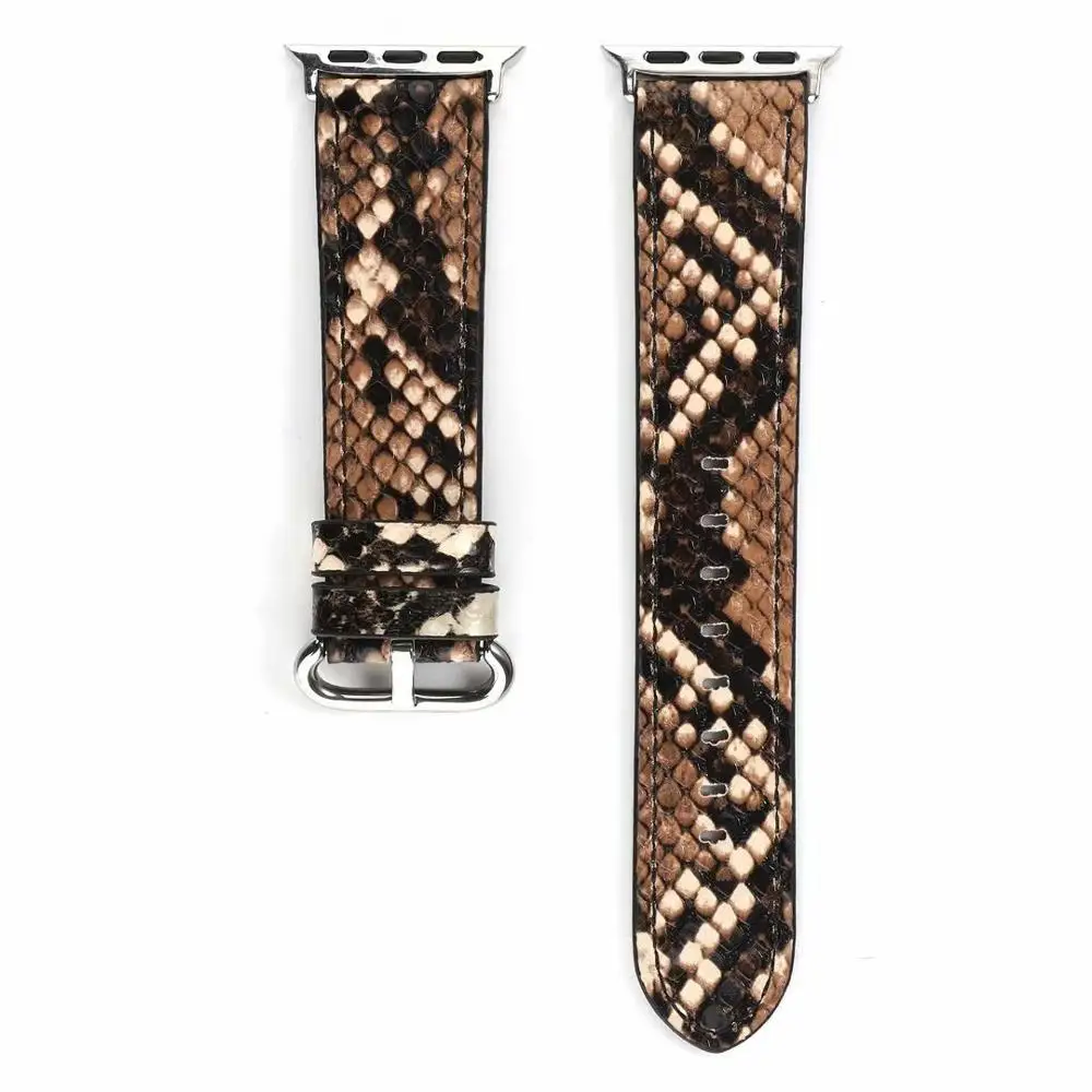 Strap For Apple watch Band S10 46mm 49mm 44mm 40mm 45mm 41mm iWatch ultra 2 9 8 7 SE Snake Pattern Genuine Leather Bracelet